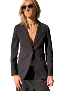 Hana San Blazer Einknopf Stretch Strick Jacke Einzelhandel $ 495 Neu mit Etikett Damengröße 36 L - Bild 1 von 12
