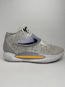 Nike KD 14 'Home' White Wolf Grey CW3935-100 Basketball Shoes Men's Sz 8.5 - Photo 1 sur 11