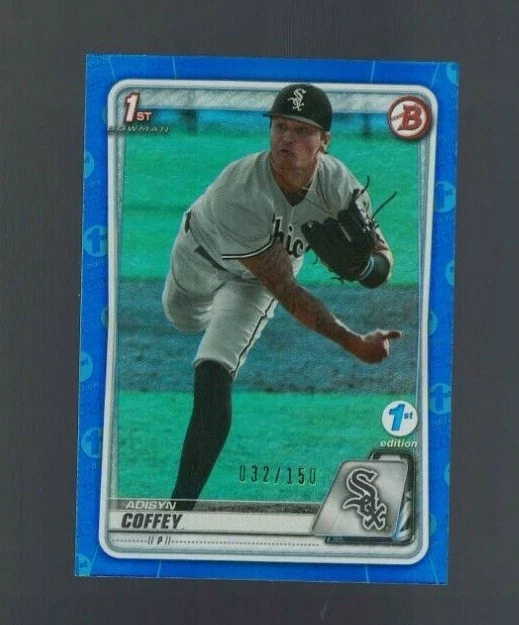 2020 Bowman Draft Adisyn Coffey Blue Refractor  #032/150 White Sox (P) - Image 1 of 1