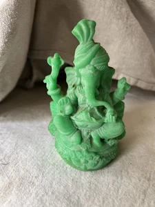 Kleine grüne Ganesha Statue - 2,5" hoch Harz - Bild 1 von 6