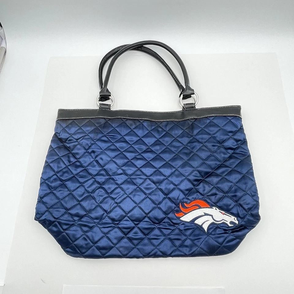 Denver Broncos Tote Bag Quilted Womens NFL Football Shoulder Purse ProFANity - Image 1 of 4