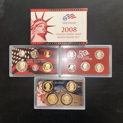 2008s 14-piece United States Silver Proof Set with COA and in original box - Image 1 of 4