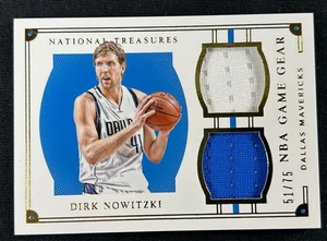 DIRK NOWITZKI 2015-16 National Treasures NBA Game Gear Dual Patch Mavericks /75 - Picture 1 of 2