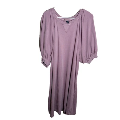 Vestido Universal Thread Para Mujer XXL Púrpura Manga Abullonada Terry Midi Informal Foto 1 de 4