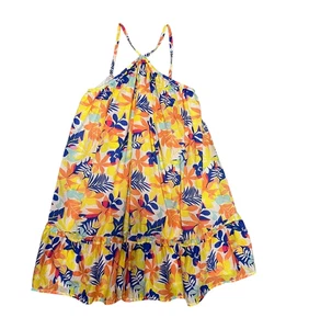 Janie and Jack Palm Floral Tropical Halter Ruffle Hem Sundress Size 8 - Picture 1 of 5