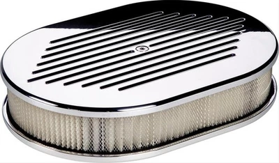 Billet Spec Air Filter Assembly Small Oval Aluminum Ball-Milled Design 2" Filter Foto 1 de 3