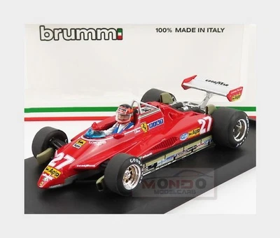 1:43 BRUMM Ferrari F1 126C2 #27 Brazilian Gp 1982 Villeneuve +Figure R593-CH - Immagine 1 di 2