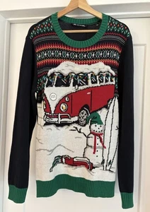 Men’s NWT Travis Mathew Golf Ugly Christmas Sweater M (VW) Van Snowman Sz S READ - Picture 1 of 7