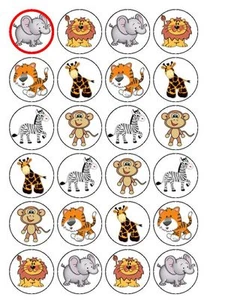 24 x Mezcla de animales del Arca de Noé PAPEL DE ARROZ PREMIUM PRECORTADO adornos para pasteles/magcakes - Imagen 1 de 1