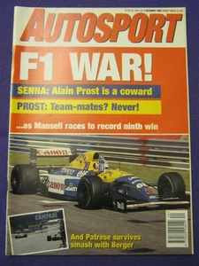 AUTOSPORT - F1 WAR - 1 Oct 1992 vol 129 # 1 - Picture 1 of 1