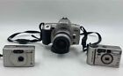 Vintage Fotonex Fujifilm Minolta And Canon Built In Flash Film Camera Lot Of 3