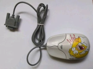 Ratón de computadora Homer Simpson 1998 vintage pista bola 9 pines Matt Groening - Imagen 1 de 5