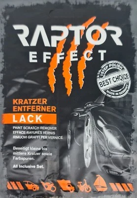 Kratzerentferner Lack Farbspurenentferner Kratzer Reparatur Set Raptor Effect - Bild 1 von 3