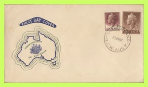 Australien 1957 QEII 4d & 1/7 Dauermarken auf Ersttagsbrief - Bild 1 von 1