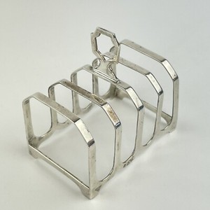 Antique Solid Silver Four Slice Toast Rack Garrard & Co 1953 7cm