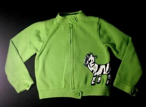 Girl’s Gymboree Mod Zebra Green Zebra Zippered Cardigan Sweater 6 - Picture 1 of 5