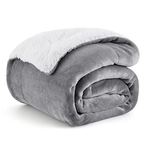 Bedsure GentleSoft Sherpa Fleece Throw Blanket for Couch - Thick and Warm Christ