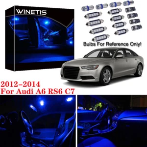 Blue Interior LED Lights Bulbs Package 9Pcs Kit For Audi A6 RS6 C7 2012-2014 - Bild 1 von 12