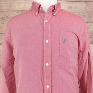 CAMISA AMERICAN EAGLE OUTFITTERS CORTE CLÁSICO ROJA OXFORD ABOTONADA PARA HOMBRE 2XL XXL - Imagen 1 de 7