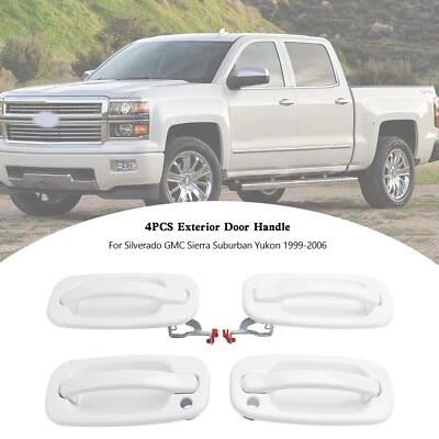 4PCS Exterior Door Handle For Silverado GMC Sierra Suburban Yukon 1999-2006 US Foto 1 de 4