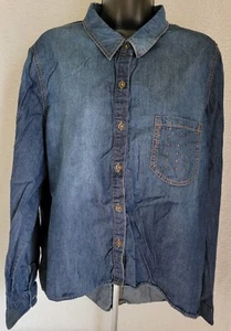 Mossimo Supply Co Womens Shirt Top Blouse Size XL X Large Blue - Picture 1 of 24