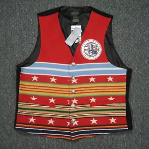 Pendleton Vest Men Extra Large Red Grateful Nation Chickasaw Warrior Society NWT - Picture 1 of 9