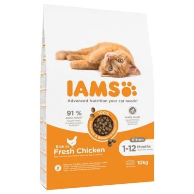 IAMS Advanced Kitten 10kg Trockenfutter mit Huhn für Kätzchen Junge Katzen