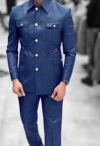Vintage Men Suit Formal Dress Suit Groom Regular Fit Tuxedos Jacket Pants Custom - Picture 1 of 12