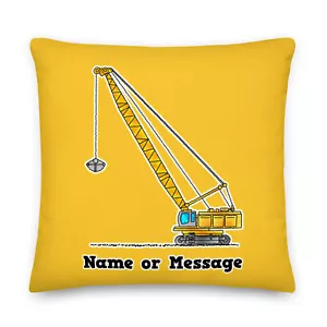 Personalized Crane Pillow. Custom Construction Crane Cushion P034 - Picture 1 of 6