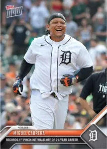 Miguel Cabrera 2023 TOPPS NOW #127 - Records 1st Career Pinch Hit Walk Off - Picture 1 of 2