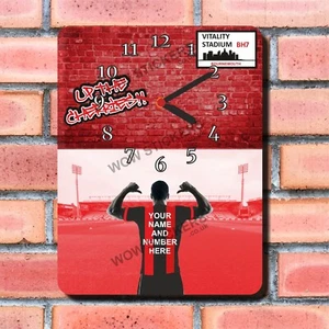 Bournemouth Football Design Wall Clock New boxed Gift Sport soccer wall hanging - Picture 1 of 3