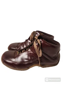 Steve Madden stivaletto sneakers uomo taglia 9,5 Roswell pelle marrone lacci alla caviglia LEGGI - Foto 1 di 13