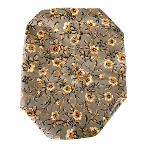 Longaberger Khaki Floral Small OVAL Gathering Basket Liner #23524278 Fabric NEW Cover