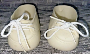 Vintage Cabbage Patch Kinderschuhe weiß creme mit Schnürsenkeln 1 Paar - Bild 1 von 4