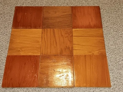 9 USADOS De Colección Azulejos de parquet de roble Bruce 9x9 RECABADOS MCM Foto 1 de 4