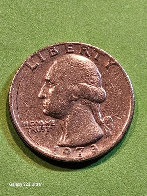 1973 Washington Quarter Dollar, Letters & Date On Rim, Filled-A & Motto Die... - Image 1 of 4