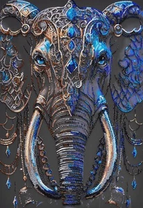 Abris Art AB-897 Bead Embroidery Kit Sage Gaze, Needlepoint Kit,DIY Elephant Kit - Picture 1 of 14