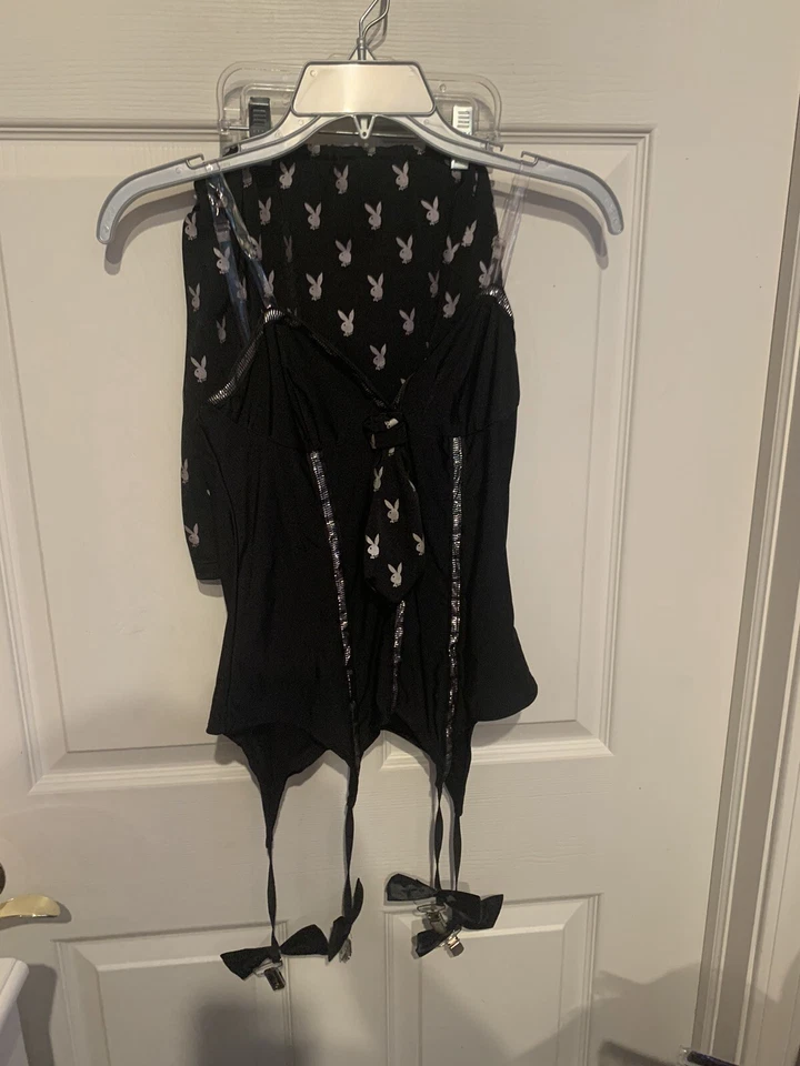 Nuevo Sexy Disfraz de Gángster Playboy Adulto Talla M Bustier Con Ligas y Falda Solo Foto 1 de 4