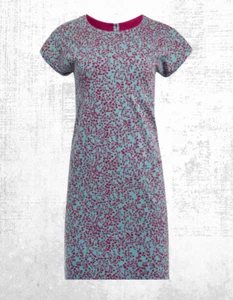 Ex Weird Fish Women’s Tallahassee Organic Cotton Jersey Dress in Sea Green - Picture 1 of 3