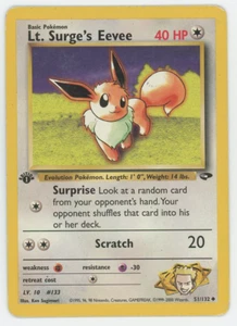 Lt. Surge's Eevee 51/132 1st Edition Uncommon Gym Challenge Pokemon Card 2000 - Picture 1 of 7