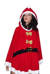 Damen MRS CLAUS Poncho Schal Ugly Christmas Pullover Party Übergröße 2X 3X NEU - Bild 1 von 2