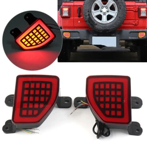 Bumper Reflector Brake Tail Light Sequential Turn Signal Lamp For Jeep Wrangler - Picture 1 of 15
