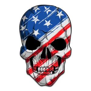 SKULL AMERICAN FLAG PATRIOT VINYL STICKER HELMET WINDOW CAR LAPTOP WALL HELMET - Bild 1 von 9