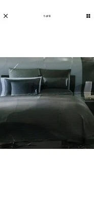 7Pc Hotel Collection Parallel Lines KING Duvet Cove+2King+3Euro Shams+Pillow-New - Image 1 of 4