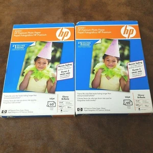 HP Q1989A Premium Photo Paper Glossy 4" x 6" 60 Sheets - NEW Sealed Lot of 2 - Picture 1 of 5