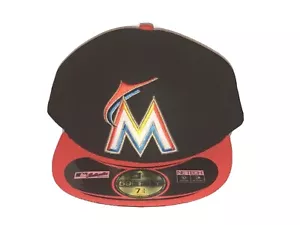 Cappello Florida Marlins New Era 59Fifty 7 3/4 MLB Autentico Collezione Adattato Sport - Foto 1 di 9