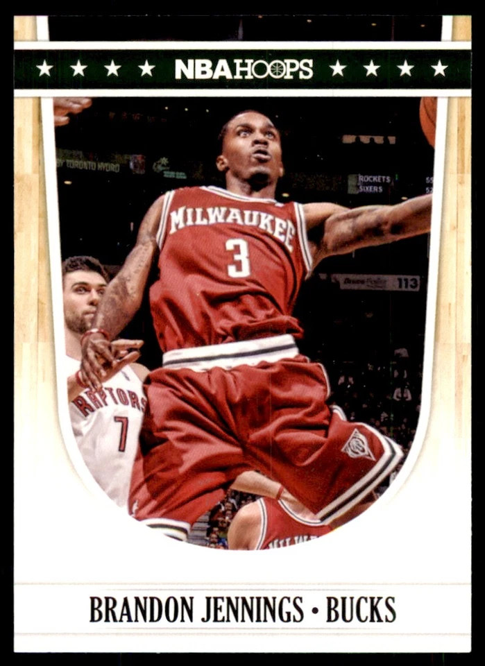 2011-12 NBA Hoops. Brandon Jennings 100 Milwaukee Bucks #128 - Image 1 of 2
