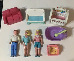 fisher price loving family doll house playset furniture dolls lot - Bild 1 von 3