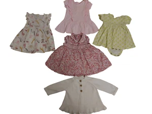 3-6m girls dress and cardigan set pink white - Picture 1 of 18