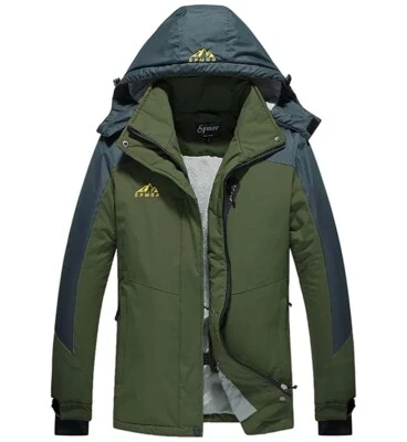 Chaqueta de esquí impermeable Spmor para mujer montaña lluvia a prueba de viento piel con capucha verde XL Foto 1 de 4